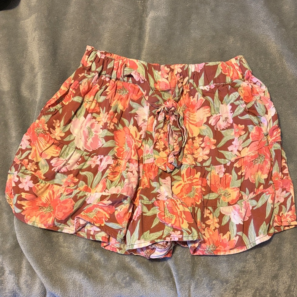 Floral High Waist Women's Shorts